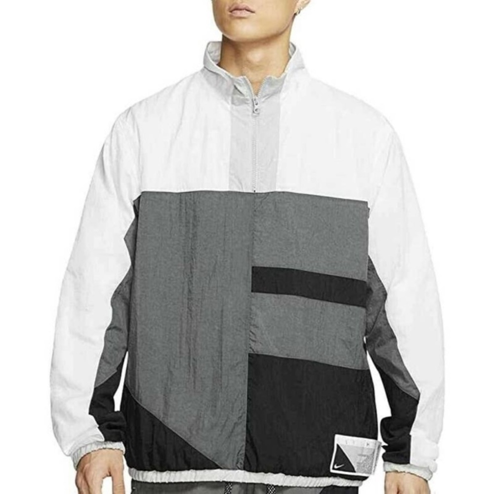 Nike Flight 90s Inspired Pullover Half Zip Jacket Grey White Black Basketball